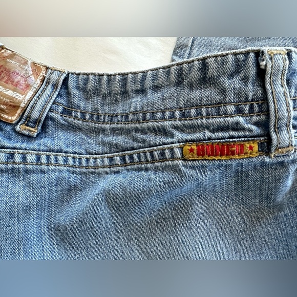 Vintage 90s Y2K Bongo Distressed Faded Blue Flare Jeans Size 9 - Picture 7 of 12